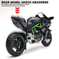 RZAPE Die Cast Motorcycle Model 1/12 Scale Motorcycle for Kawasaki Ninja H2R,Kawasaki H2R Toy Motorcycles Front Wheel Can Be Ste