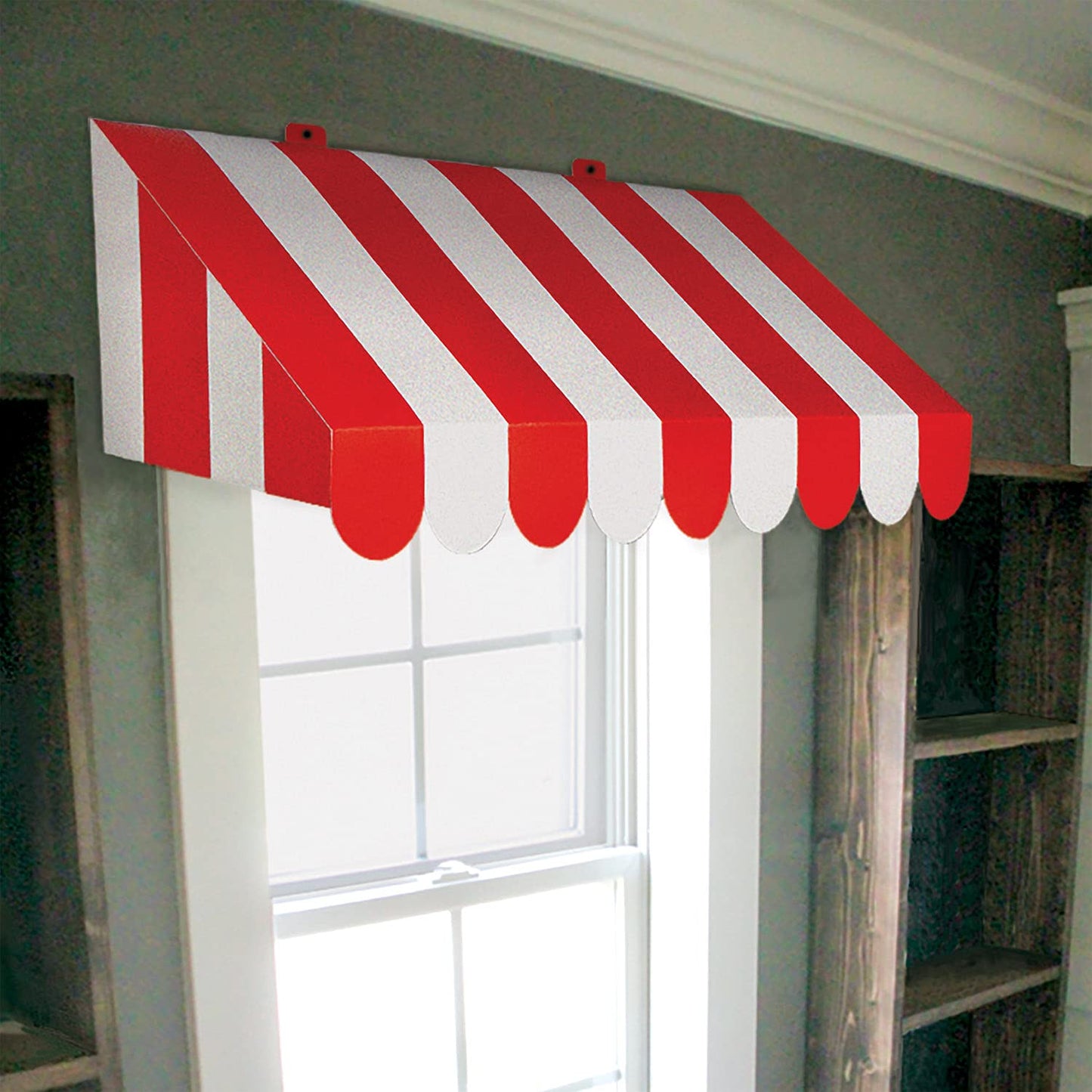 Beistle , 2 Piece 3-D Awning Wall Decorations, 24.75 x 8.75 (Red/White)