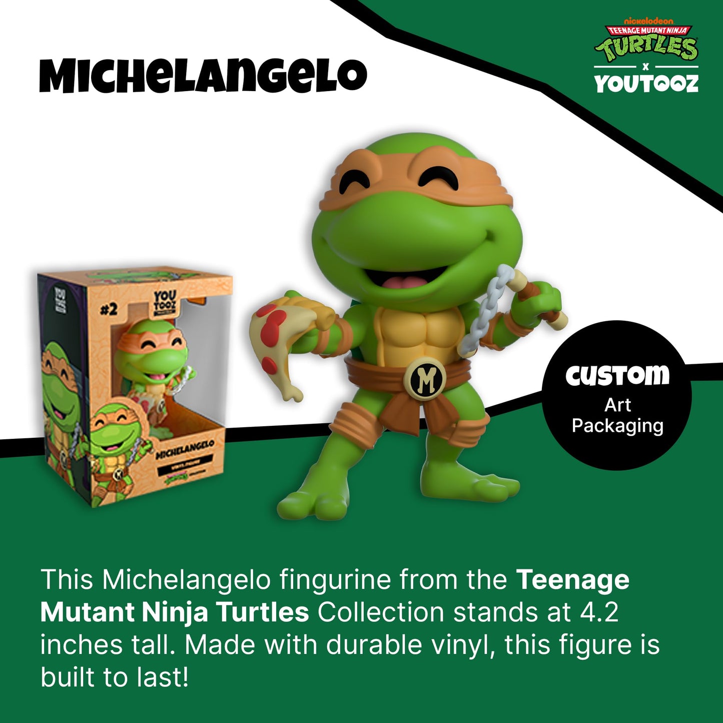 Youtooz Teenage Mutant Ninja Turtles Michelangelo 4.2', Michelangelo Vinyl Figure, Collectible Michelangelo From Tmnt By Youtooz Tmnt Collection
