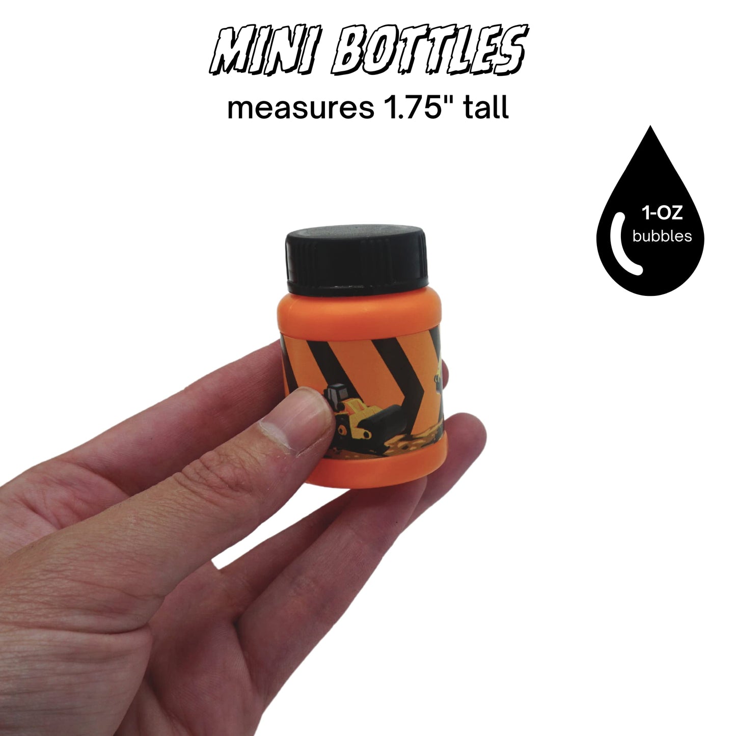 4E's Novelty Construction Themed Mini Bubbles Party Favors for Kids 1 FL oz. Construction Birthday Party Supplies, Dump Truck De