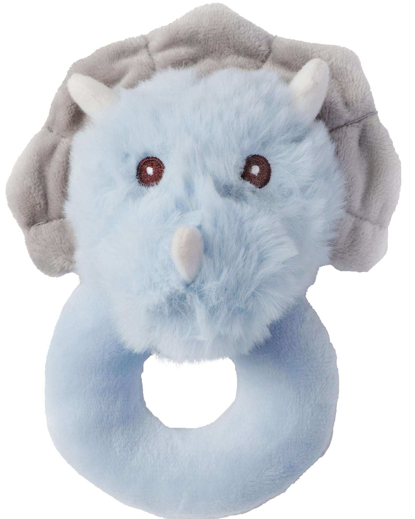 Bearington Lil' Tracer Plush Stuffed Animal Dinosaur Soft Ring Rattle, 5.5 Inch