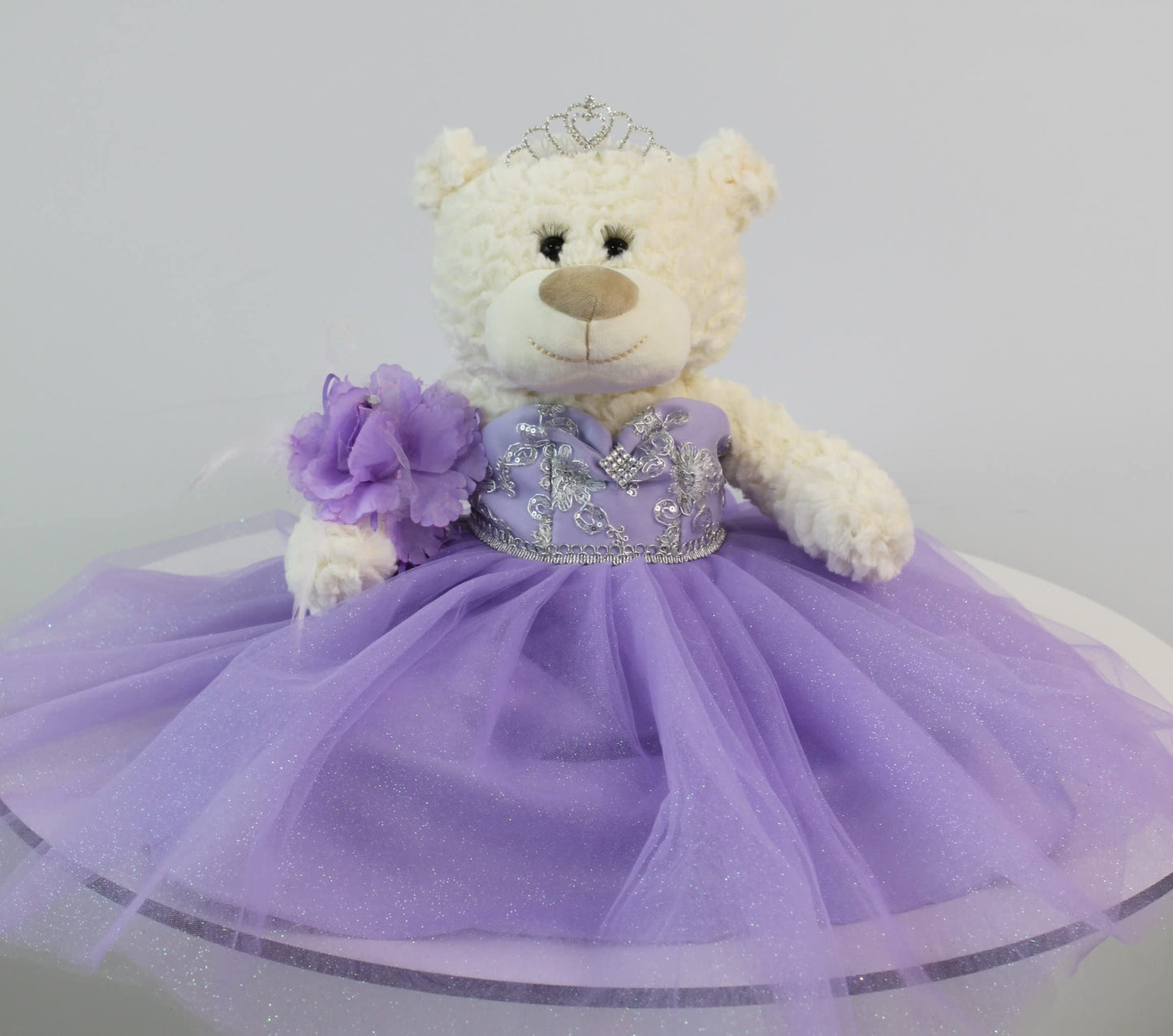 Kinnex Collections Quinceanera Doll Teddy Bear 20" Lavender1 Rhinestone B16631-5