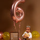 Rose Gold Number 6 Balloon 40 Inch, 6 Balloon Number, 6Th Birthday Decorations, Rose Gold Party Supplies For Boys Girls