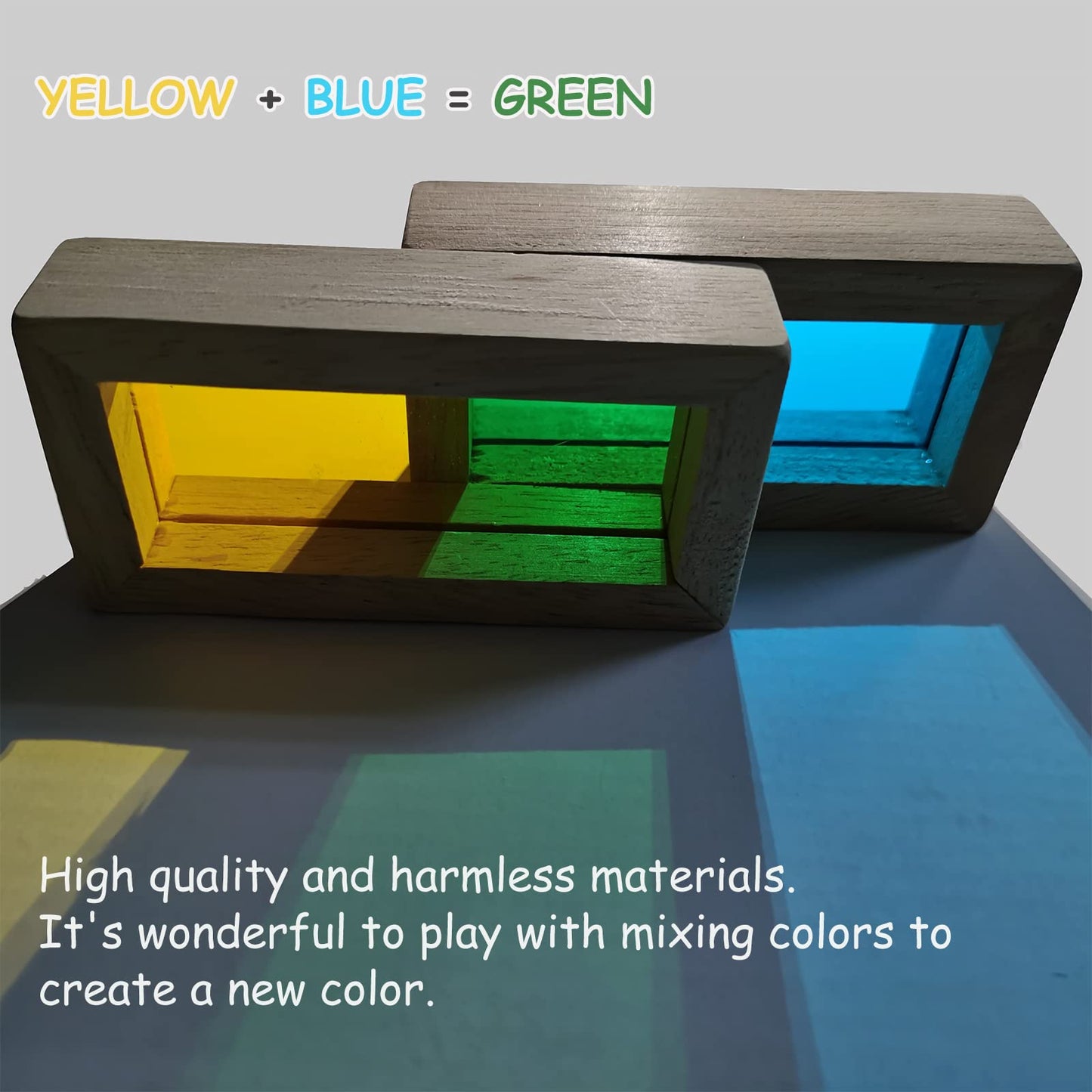 Gray Orange Wooden Building Blocks Set 24Pcs, Rainbow Sensory Toys, Preschool Stacking Toy For Kids