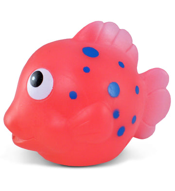 Dollibu Reef Fish Bath Buddy Squirter - Floating Pink Clown Fish Rubber Bath Toy, Water Squirting Bathtime Play For Toddlers, Cute Sea Life Animal Toy For The Bathtub, Beach, & Pool For Girls & Boys
