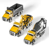 TEMI 3 Pack of Diecast Engineering Construction Vehicles, Dump Truck, Digger, Mixer Truck, 1/50 Scale Metal Collectible Model Ca