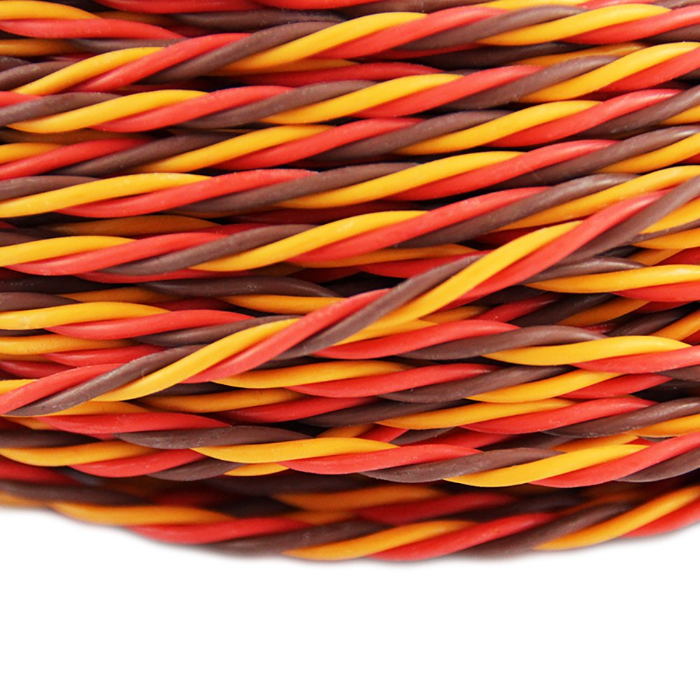 OliYin Servo Cable 3p line 32 feet for Futaba JR Hitec RC Twisted servo Hobby Model Aircraft Wiring 30 Coresx0.08