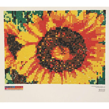 Stick Together Sunflower Sticker Mosaic, Perfect Collaborative Group Project, For Kids, Adults, Sticker by Number, Includes Post