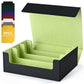 Uaono Card Storage Box For Trading Cards, 1800+ Pu Leather Commander Card Deck Case, Magnetic Closure Card Holder Fits For Magic Game Cards (Black&Lemon Green)