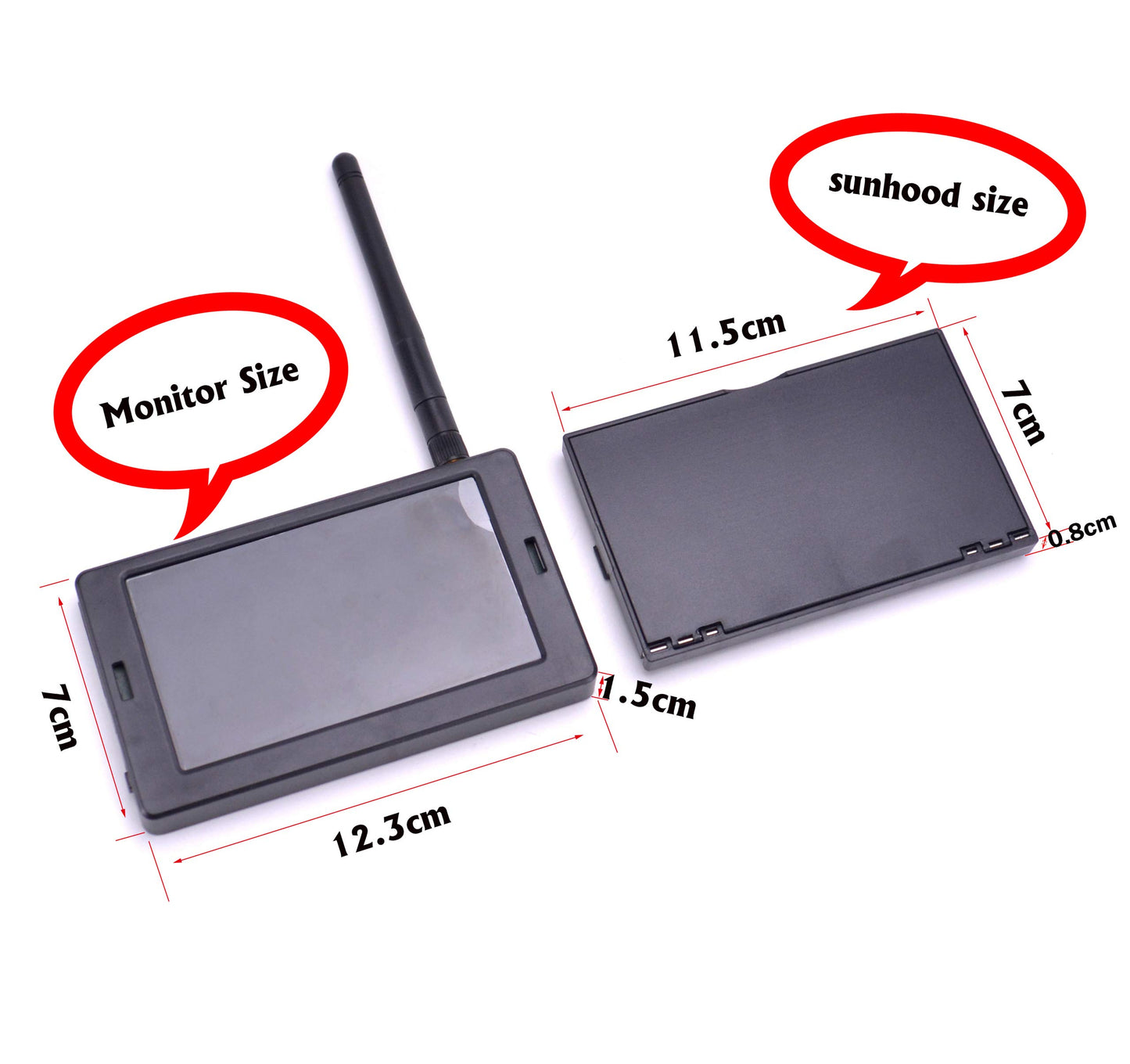 Readytosky 4.3'' FPV Monitor 48CH 480 x 272 LCD Reciever Monitor Auto Search with OSD Built-in Battery+Sunshade Hood for FPV Dro