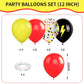 Red Black Yellow Balloons,12Inch Poke Cartoon Balloons Lightning Printed Party Balloons Confetti Black Yellow Decoration For Boy