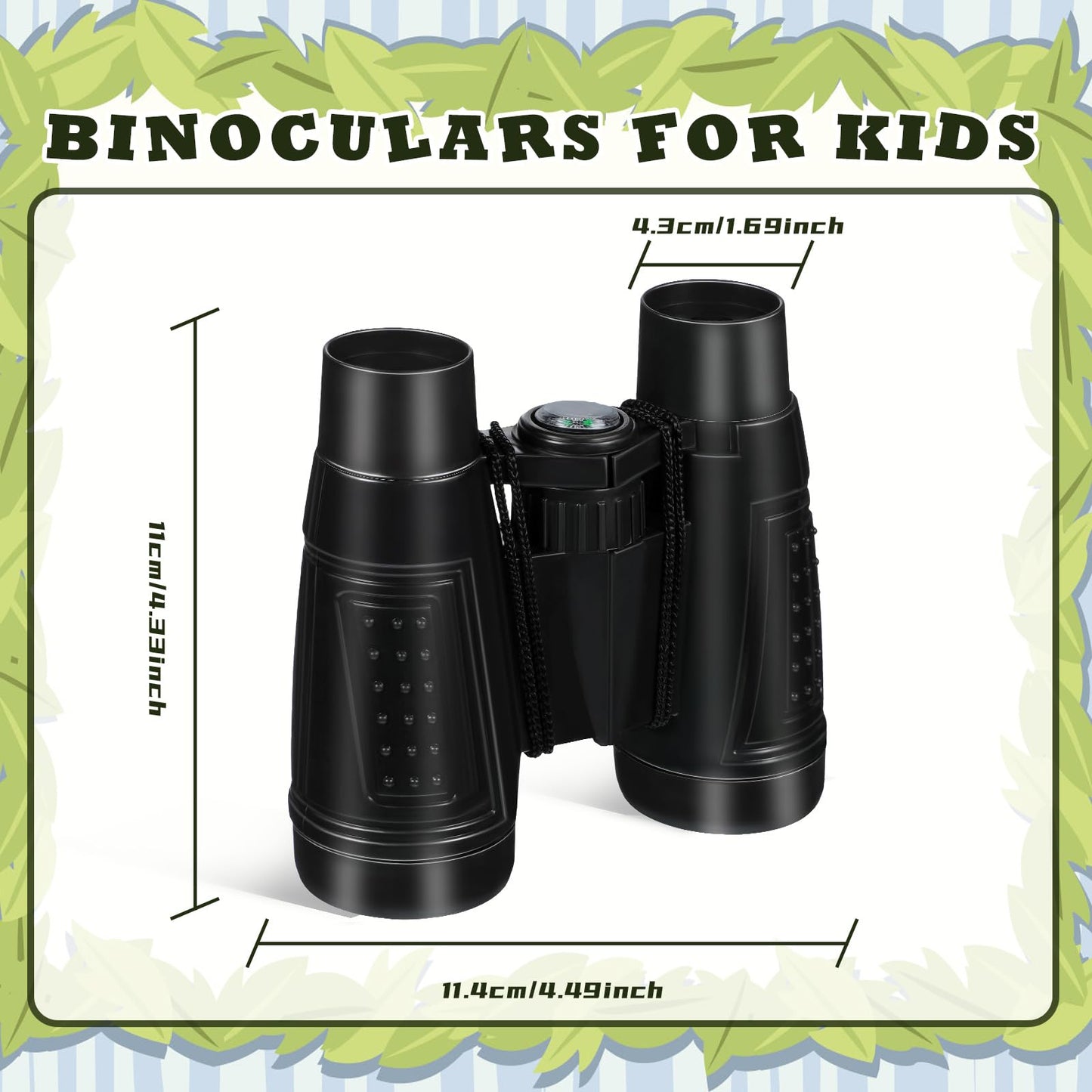 Libima 24 Pcs Binoculars for Kids Educational Compact Kids Binoculars with Neck String Toddler Telescope for Boys Girls Learning Bird Watching Camping Hiking Travel Safaris Birthday Gifts(Black)