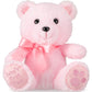 Chalyna 10 Inch Bear Stuffed Animal Gift First Bear Baby Shower Plush Toy For Wedding Birthday Easter Back To School Gift(Pink)