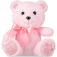 Chalyna 10 Inch Bear Stuffed Animal First Bear Baby Shower Bear Plush Toy for Wedding Birthday Baby Shower Party Favor Gift(Pink
