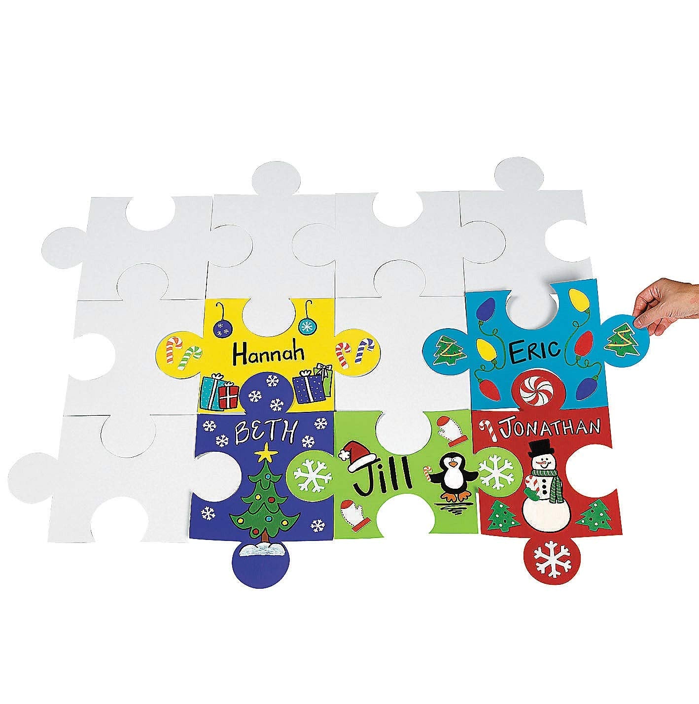 DIY Gigantic Bulletin Board Puzzle - 24 Pieces, Each Piece 14 Inches - Great for Classroom Crafts and Getting to Know You Activi