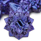 ARUOHHA DND Dice Set Blue Dungeons and Dragons Leaf Design Metal D&D Dice, Handmade D + D Polyhedral Dice RPG Role Playing Dice