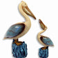 Hand Painted Pelican Bird With Baby Figurine 11.75' & 7.25' (Set Of 2)