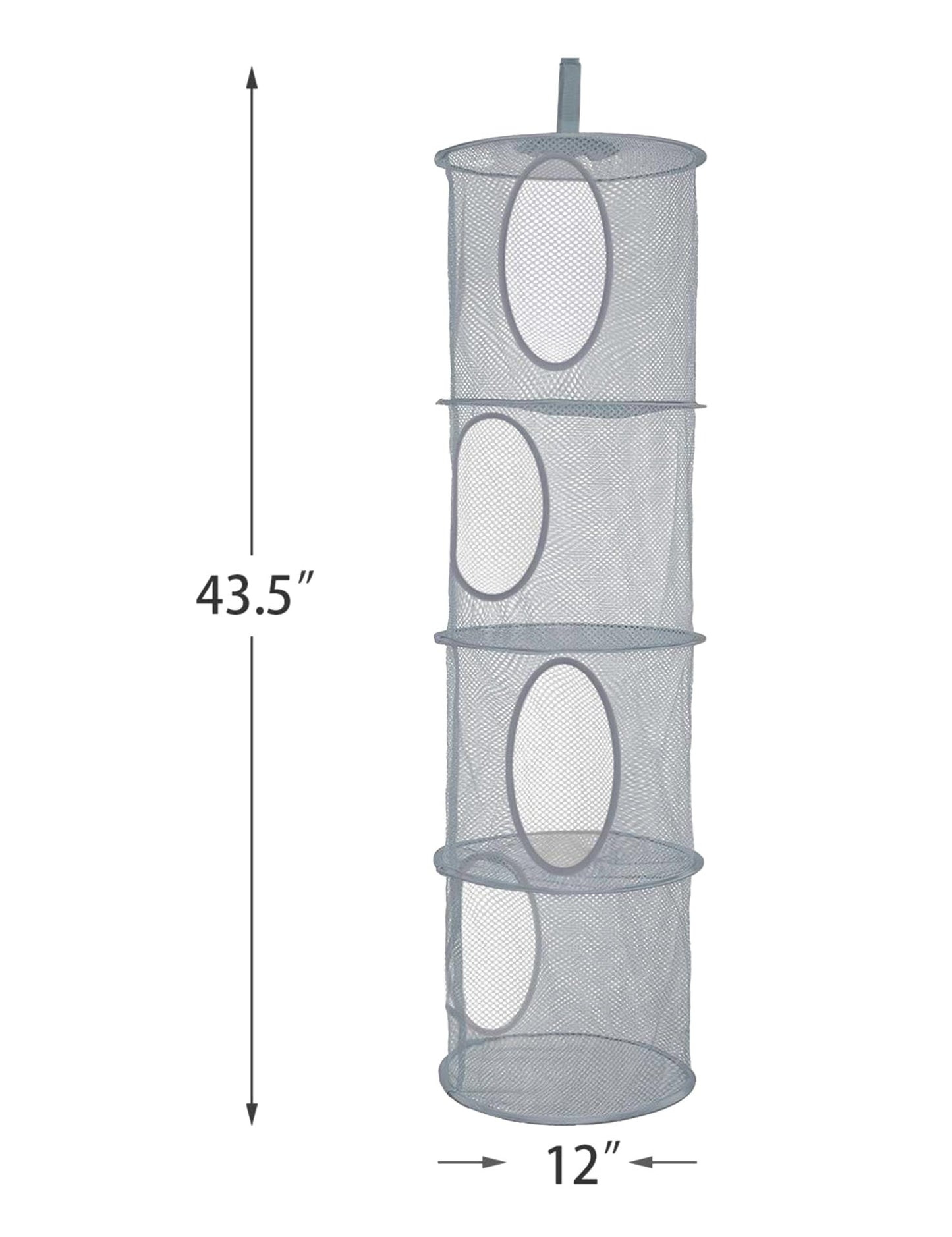 3Pcs Hanging Mesh Space Saver Bags Organizer, Foldable Storage Organizer 4 Compartments Toy Storage Organizer For Kid Room Toys,