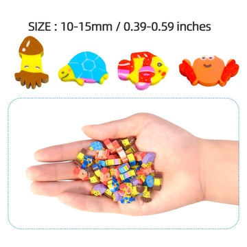 300 Pieces Mini Erasers Assortment Mini Sea Animal Erasers Fun Erasers Kids Cute Erasers Bulk Erasers Mini Pencil Erasers Assort
