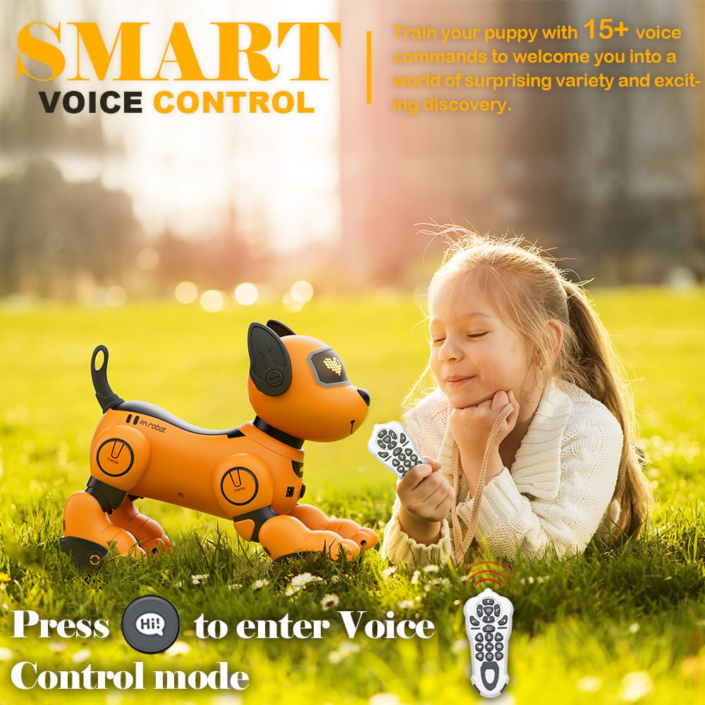 Vatos Robot Dog Toy For Kids, Voice & 2.4Ghz Remote Control Robot Pet With Interactive Touch Sensors, Over 20+ Responses, Progra