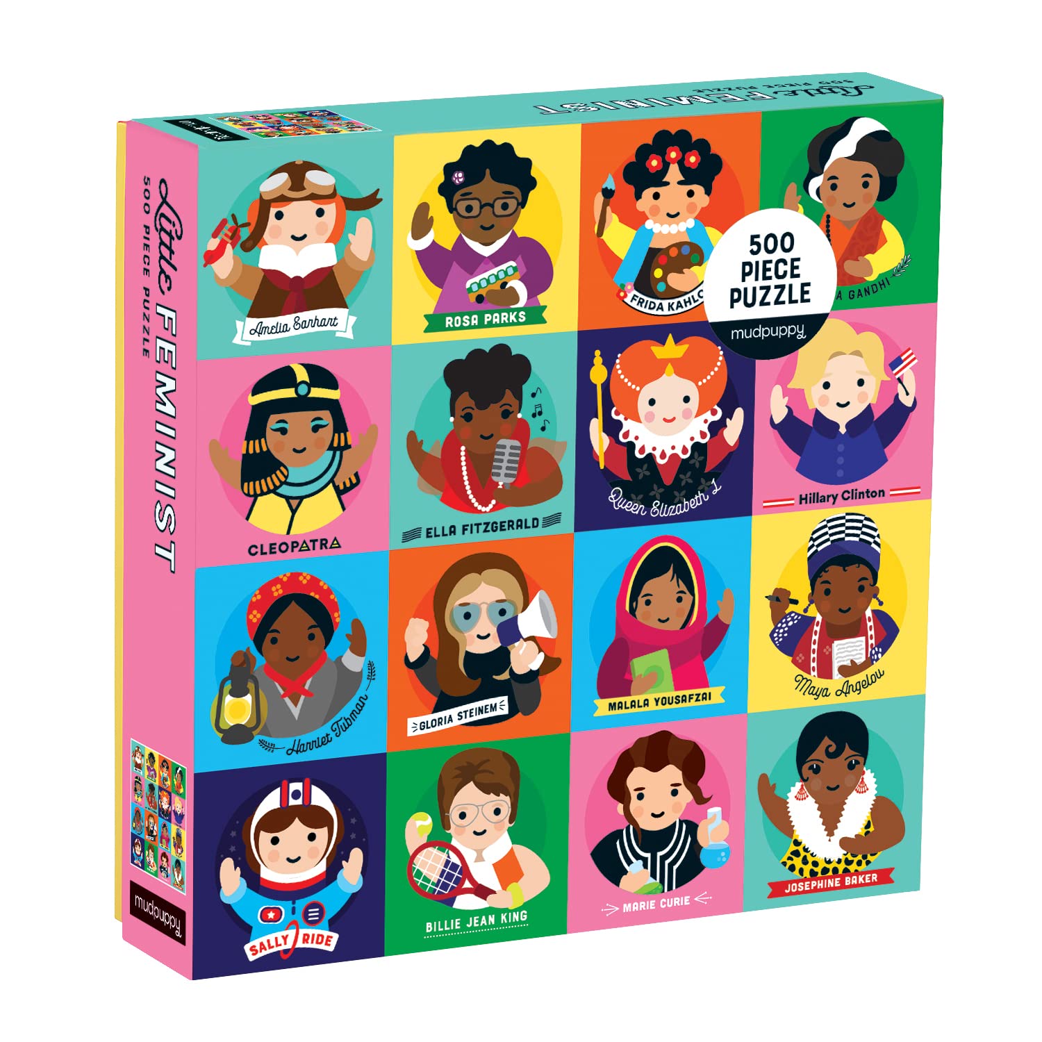 Mudpuppy Little Feminist 500 Piece Jigsaw Puzzle for Kids and Adults, Feminist Puzzle Celebrates Women Who Have Made an Impact w