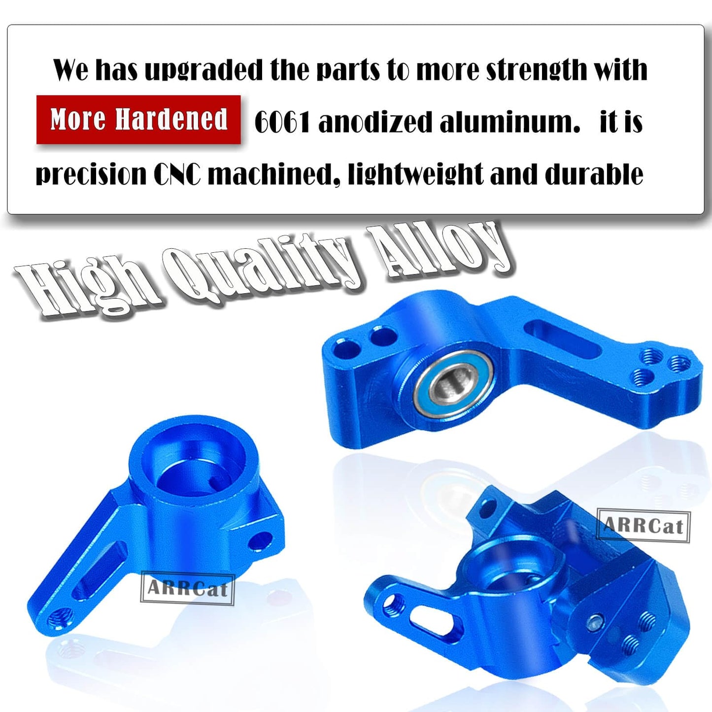 ARRCat Upgrades Parts for 1/10 Slash 2WD/Stampede 2WD/Rustler 2WD/Nitro Slash 2WD RC Truck,Alloy Steering Blocks,Front Caster Bl