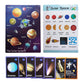 (Space Solar System)  Richardy 17Pcs Flash Cards And 1Pcs Poster Space Solar System Star Kids Flash Cards & Poster Children Gam