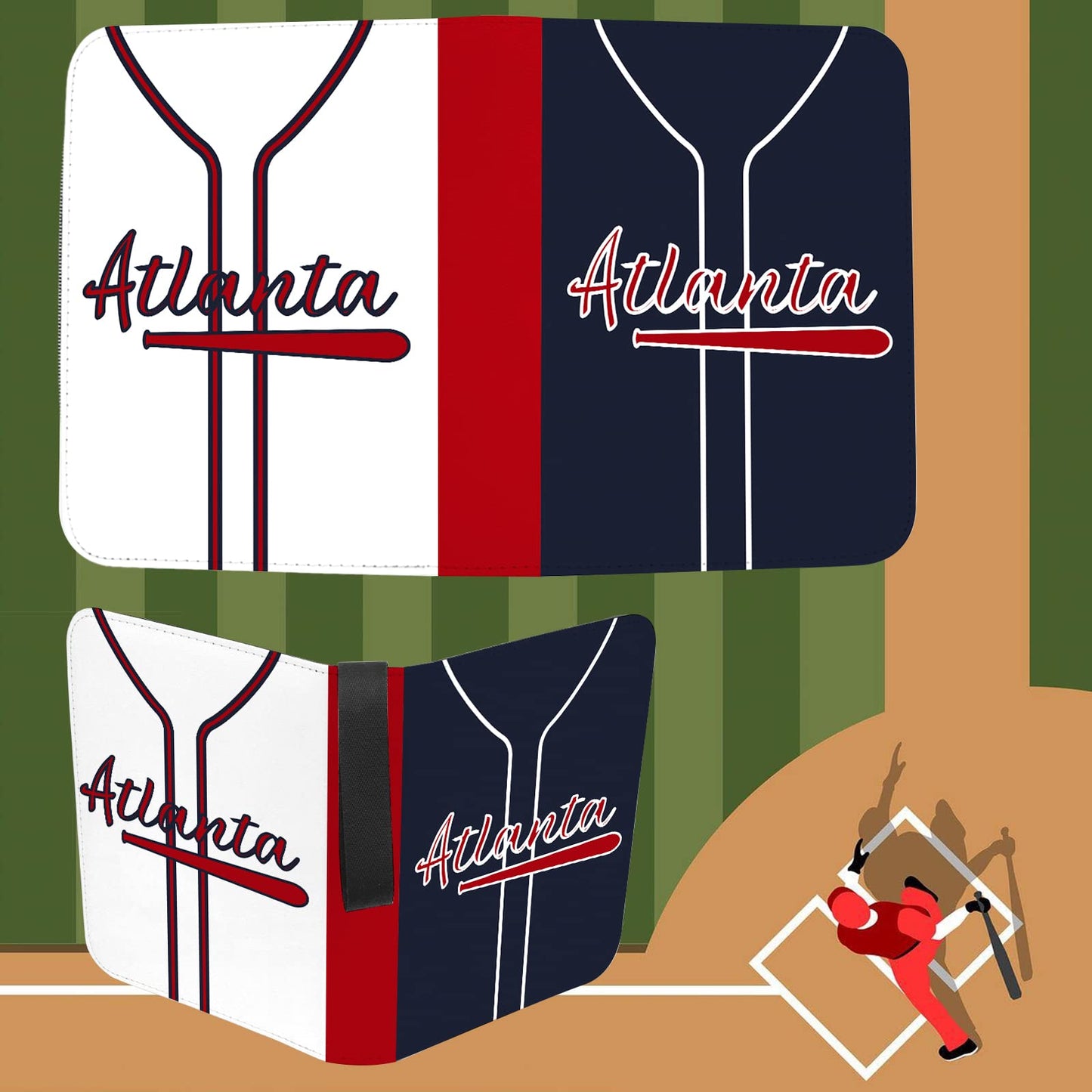 Baseball Card Binder With Sleeves 900 Pocket, Atlanta Baseball Card Holder For Trading Cards Baseball Collector Album Sports Car