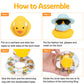 wonuu Car Duck Rubber Duck Car Ornaments Duck Car Dashboard Decorations with Cute Headband Swim Ring Necklace Sunglasses, A-Top