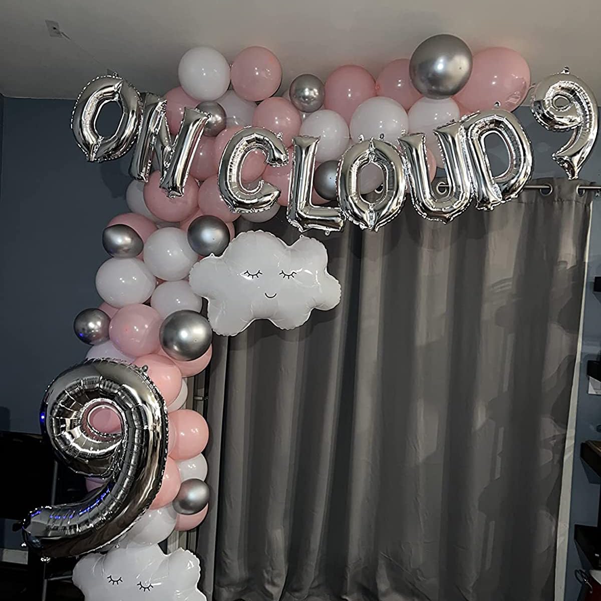 Paticool Silver Number 9 Balloon, 40 Inch Large Number Foil Mylar Balloons For 9Th Girl Boy Birthday Party Celebration Decoratio