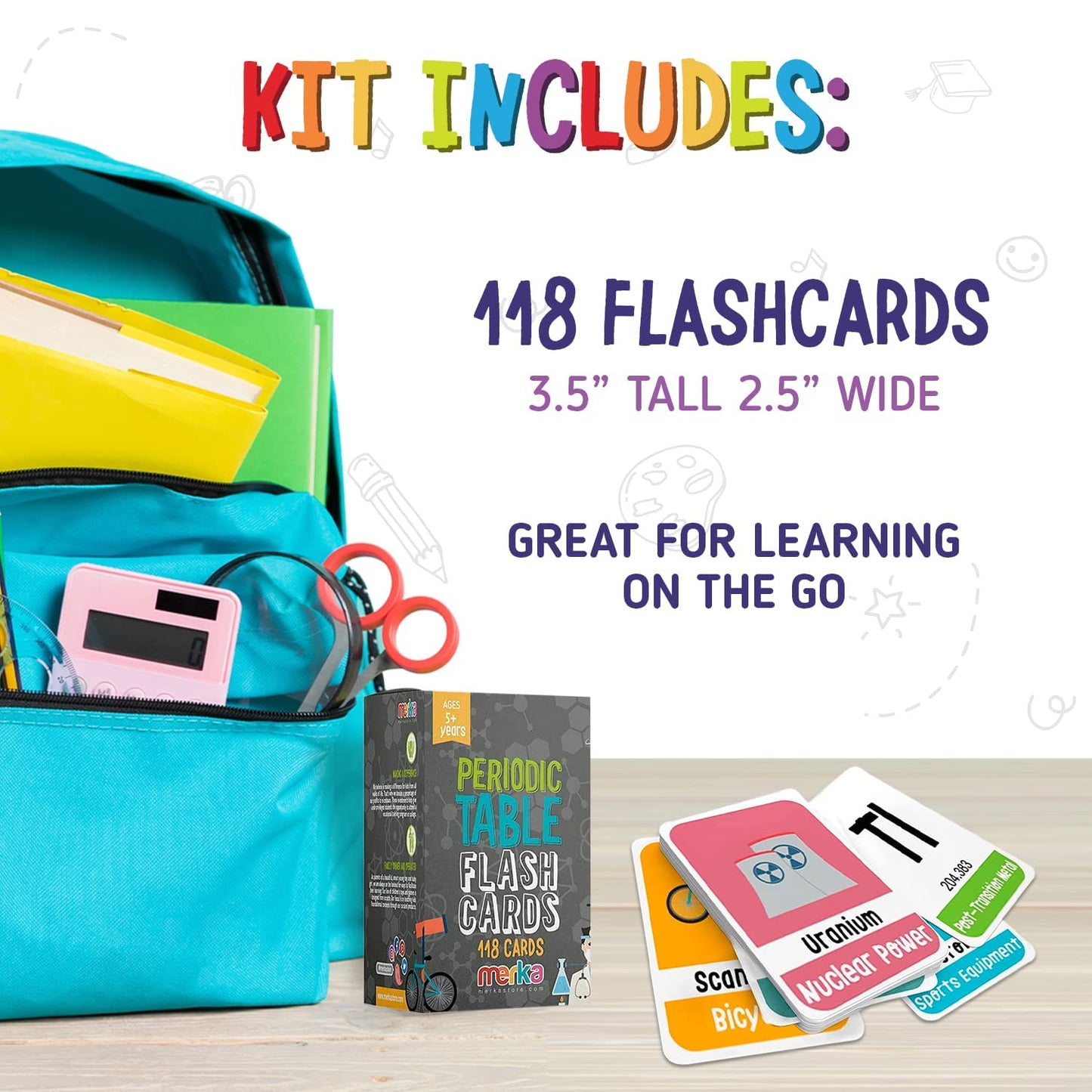 Merka Periodic Table For Kids Table Periodic Table Gifts Learning And Educational Toys Chemistry And Science Education Set With 4 Posters 118 Flashcards And Practice Book With Exercises And Puzzles
