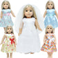 Mczqxw 5 Sets 18 Inch Girl Doll Wedding Gown, Fashion Doll Dresses, Doll Clothes & Accessories, 1 Bride Gown With Veil, 4 Satin