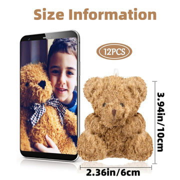Wxj13 12 Plush Mini Teddy Bears - 4 Inch Soft Stuffed Animals For Graduation, Birthday, Wedding, Baby Shower Decorations, Party