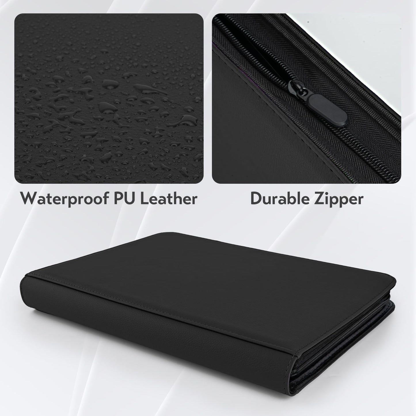 Card Binder 9 Pocket for 360 Cards - enhanced Trading Card Binder with Sleeves Protection  Side Loading Card Collection Binder for TCG  MTG  YGO  One Piece Collectible Cards (Black)