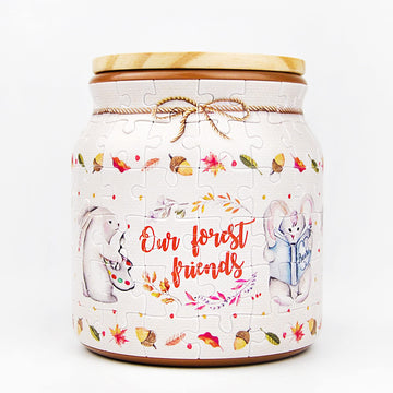 Pintoo 3D Puzzle Jar 96 Plastic Pieces For Adults - Create Your Dreams - Use Includes Divider As Pen And Utensils Holder With Wooden Lid For Kitchen Dining Study Living Room Large [Bb1001]