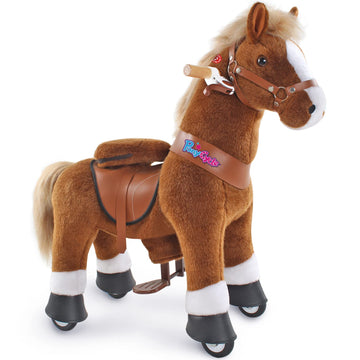 Ponycycle Kids Ride Horse Riding Horses For 3-5 Years Old Horse Ride On Toy With Brake(30' Height/Size 3 Classic Model U) Children Ride-On Pony With Wheels Plush Giddyup Boys & Girls Gifts Ux326