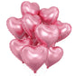 Gresatek Pink Heart Balloons,10Pcs Pink Foil Heart Shaped Love Balloons,18Inch Pearl Pink Helium Mylar Balloons For Valentines,E