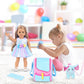 Unicorn Element 18 Inch Girl Doll Accessories With Doll Carrier Bag + Dress + 2 Hairpins + Blue Sticker + Bracelets + Toy Elephant, Baby Doll Clothes And Accessories For 18 Inch Doll (No Doll)