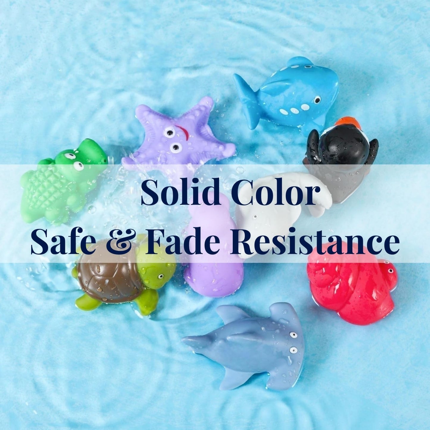 Xy-Wq Bath Toys No Hole, For Infants& Toddlers, No Hole Bathtub Toys (Sea Animals ?, 9 Pcs With Mesh Bag)