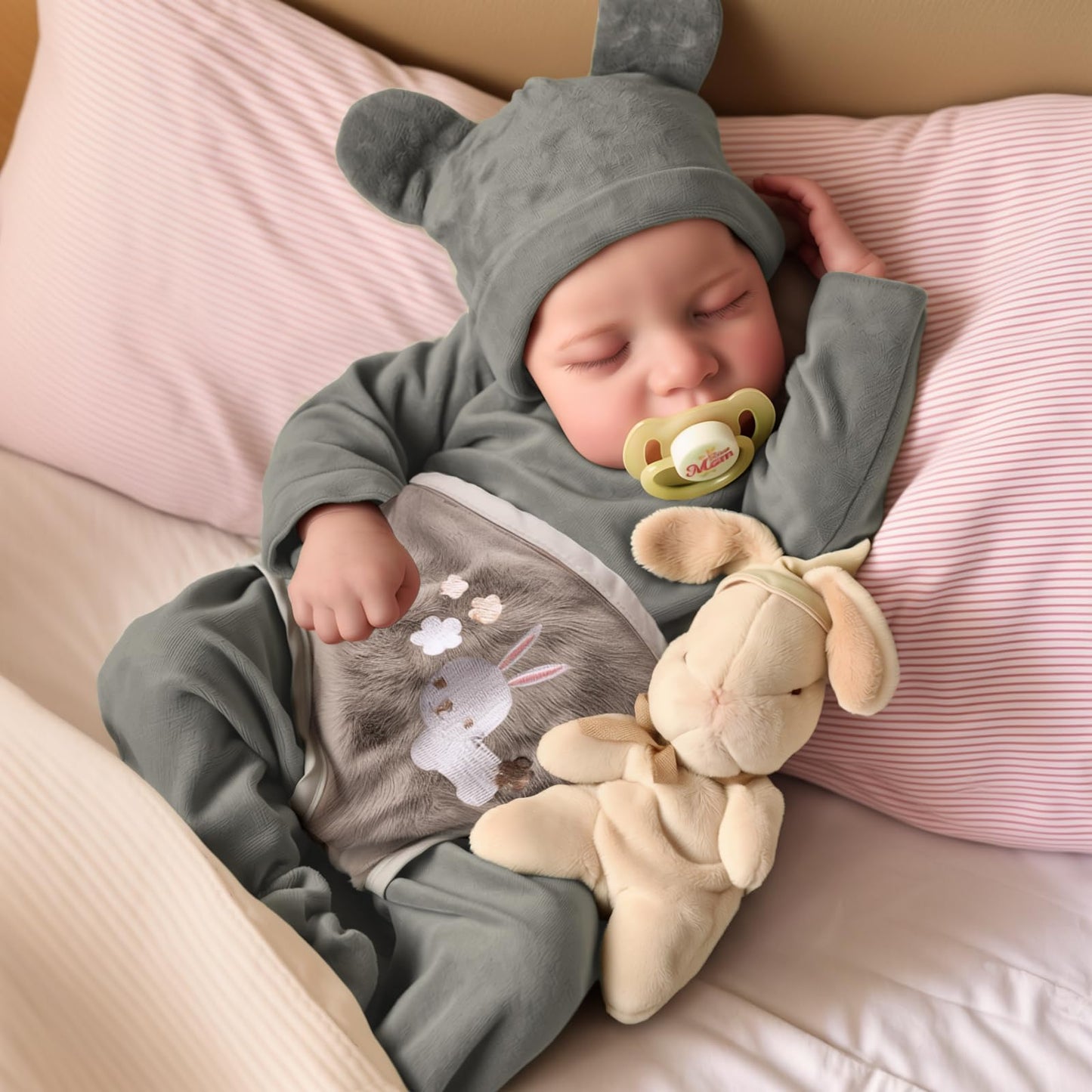 JIZHI 17-Inch Reborn Baby Doll - Realistic Soft Body Vinyl Doll in Liwei Color for Kids Age 3+ with Toy Accessories