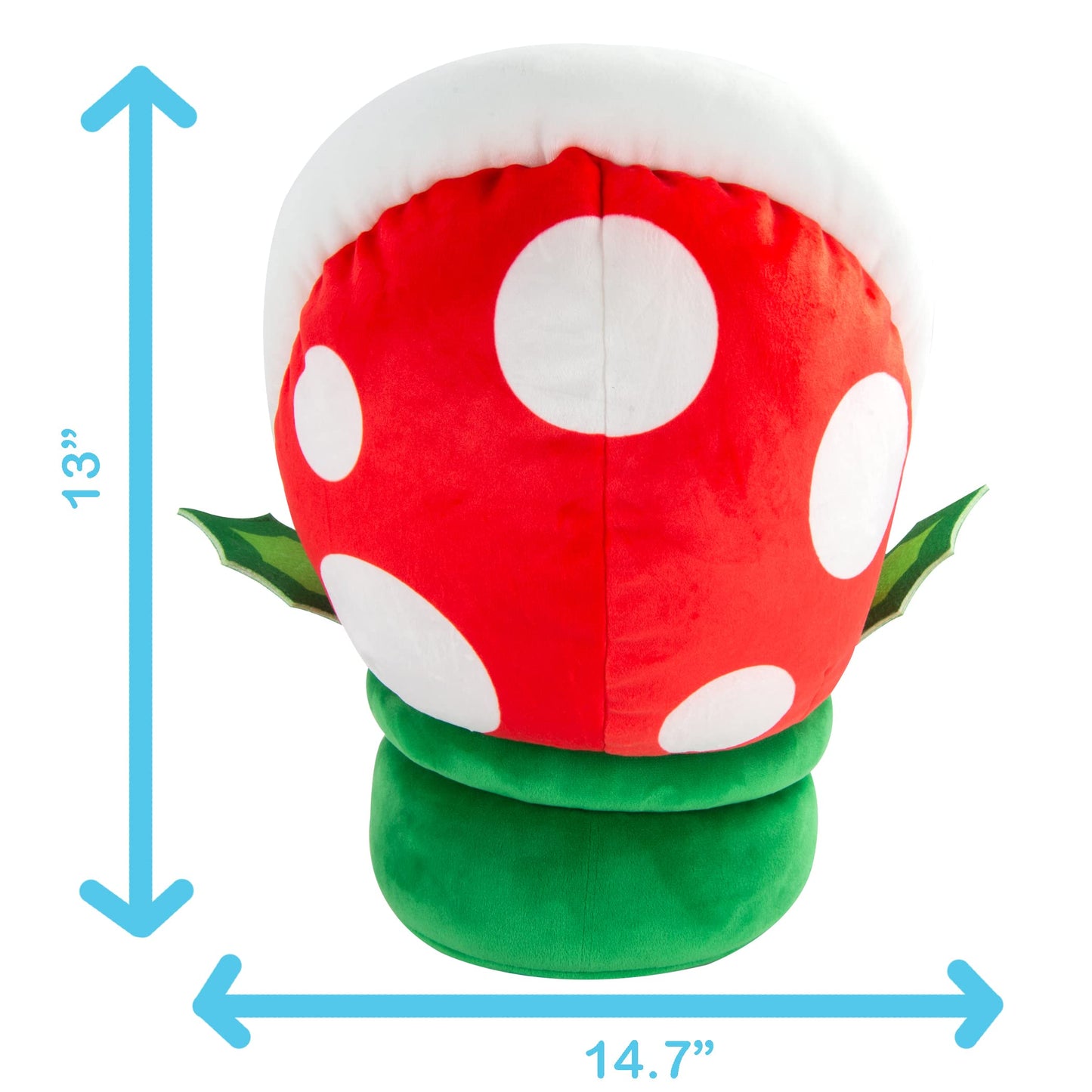 Club Mocchi Mocchi Piranha Plant Plush - 15" Red Squishy Toy, Model T12414, Soft Polyester Collectible
