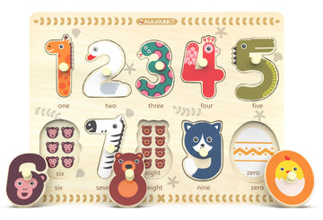 Puzzles For Toddlers 2-4, Wooden Puzzles For Toddlers, Wood Peg Puzzle For Preschool Kids, Number Learning Puzzles Baby Board Puzzle Toys, 1 2 3 Shape Knob Puzzle For Girls Boys 18Months And Up