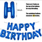 Pigetale 16 Inch Royal Blue Happy Birthday Balloon Banner, 13Pcs Letters With Aluminum Foil Inflatable Decorations, Unisex Party
