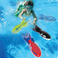 BANZAI Swimming Pool Diving Toys - Torpedo Beasts Sharks, 4 Pack, Multi, Plastic, Ages 3+