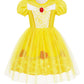Benylion Princess Dress For Girls Princess Dress Up For 3 Year Old Girls Halloween Party Cosplay Birthday Outfit Yellow Puff Sle