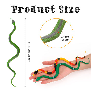 Hfatmos 12 Pcs Realistic Rubber Snakes Colorful, Mini Plastic Snakes, Prank Snake Toys For Party, Tricking People, Kids Playing,
