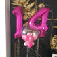 Hot Pink 14 Balloon Numbers,40 Inch 14Th Or 41St Birthday Balloon Foil Mylar Number 14 Balloon Large Dark Pink Number Balloons For Birthday Party Anniversary Festival Decorations