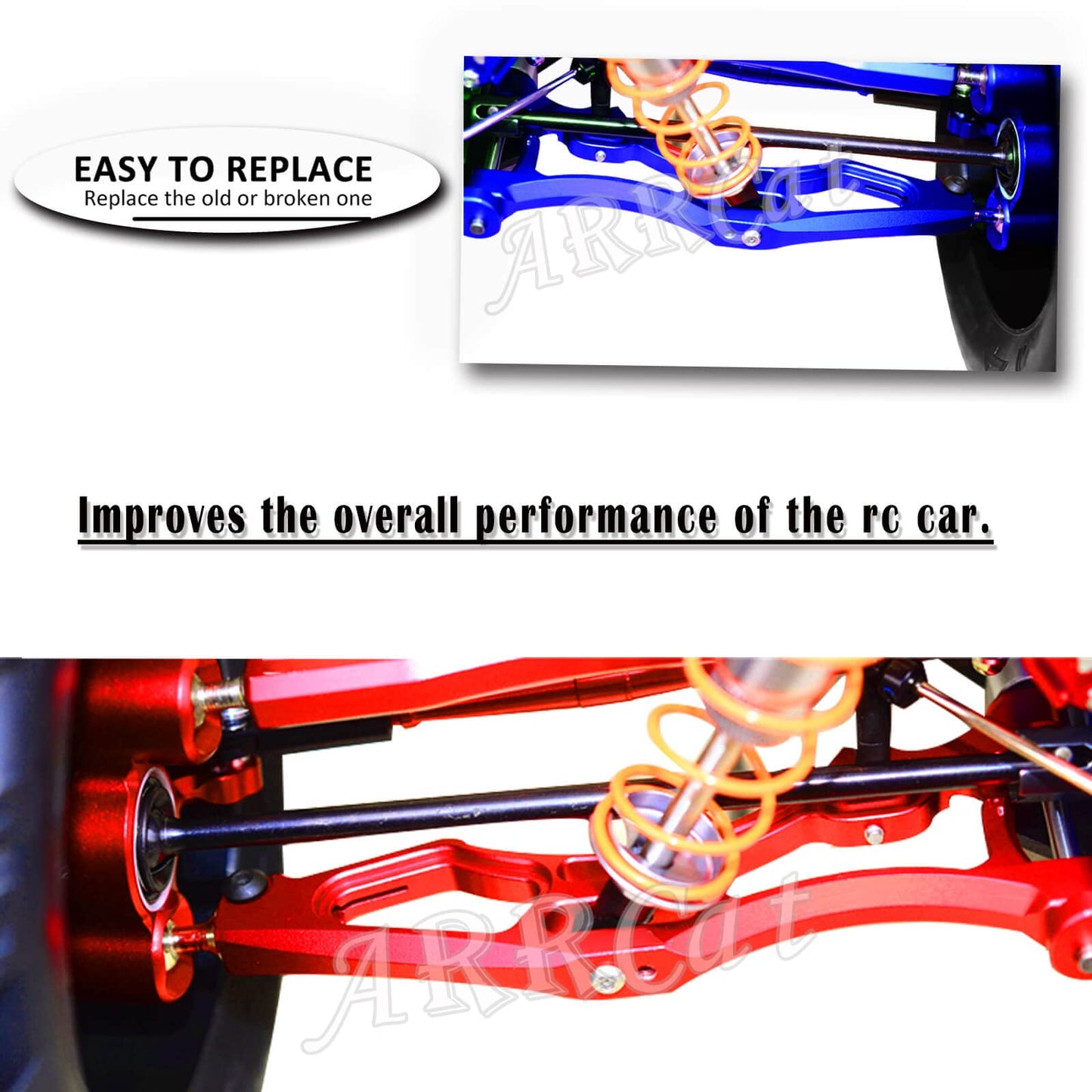 Aluminum Front Lower Suspension A Arms for Arrma 1/8 Kraton 6S BLX, Outcast 6S BLX,Notorious 6S BLX,Talion 6S BLX,ARRCat RC Upgr