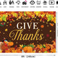 LTDKAEN Give Thanks Backdrop Happy Thanksgiving Pumpkin Harvest Rustic Photography Background Thanksgiving Turkey Party Decorati