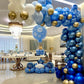 Blue Balloons In Different Sizes 5 10 12 18Inch-134Pcs Metallic Chrome Blue Balloons For Garland Arch